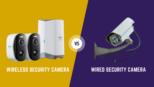 comparison of wired and wireless outdoor security cameras installed on a home
