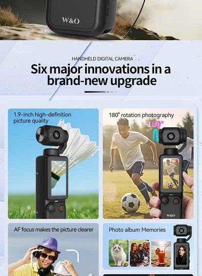 4K HD Video Recording Camera with 1.9" CMOS, USB Rechargeable, 180° Rotating Action Camcorder for Vlogging, Live Streaming & Outdoor Adventures - Perfect Christmas Gift for Couples, Back-to-School, Or Easter, Vlogging Camera Intelligent by design