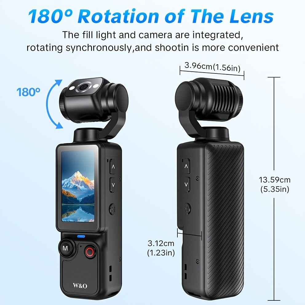 4K HD Video Recording Camera with 1.9" CMOS, USB Rechargeable, 180° Rotating Action Camcorder for Vlogging, Live Streaming & Outdoor Adventures - Perfect Christmas Gift for Couples, Back-to-School, Or Easter, Vlogging Camera Intelligent by design