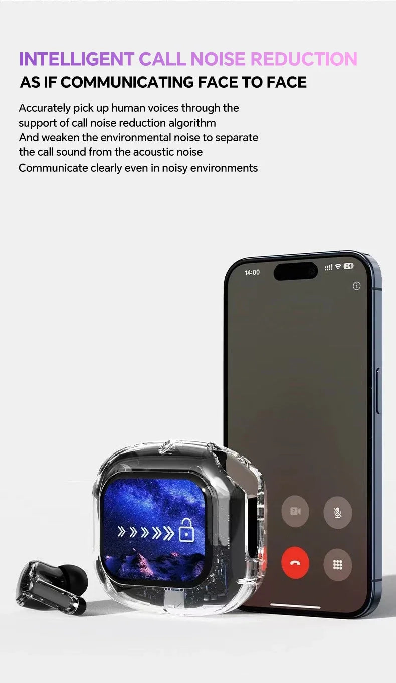 Ai translation earphones with touch screen, intelligent wireless Bluetooth earphones, HiFi real-time translation earbuds Intelligent by design