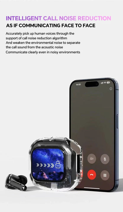 Ai translation earphones with touch screen, intelligent wireless Bluetooth earphones, HiFi real-time translation earbuds Intelligent by design
