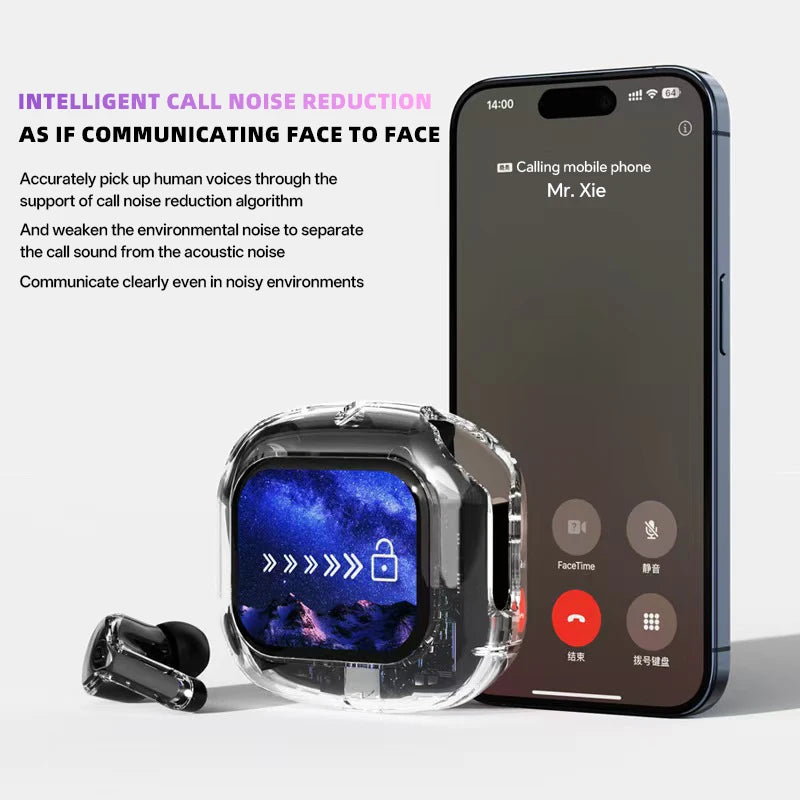 Ai translation earphones with touch screen, intelligent wireless Bluetooth earphones, HiFi real-time translation earbuds Intelligent by design