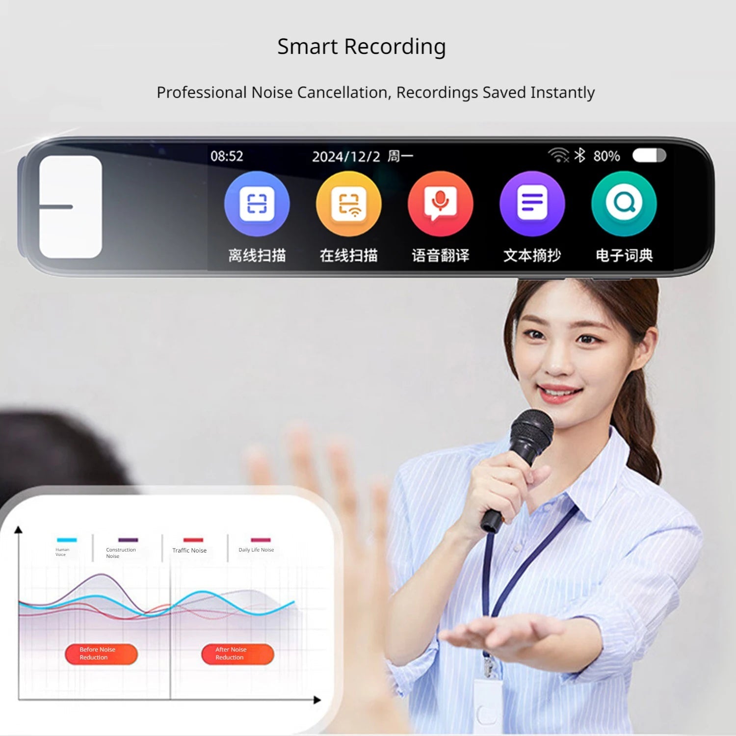 AI Translation Pen 150 Languages AI Scan Smart Translation Pen Offline Translation Point Reading Learning Voice Translator Intelligent by design