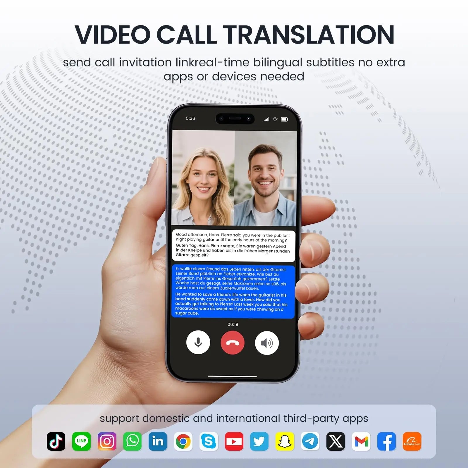 AI Instant Translator Device Magnetic Stand,144 Languages Online Translation Real-Time Photo/Video Calls for IOS Android Intelligent by design