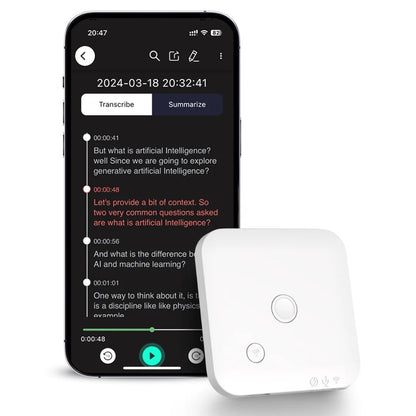 AI Powered Voice Recorder and Call Recorder with Speech-to-Text, Summarization, Translation, Supports 100 Languages, 64GB Intelligent by design