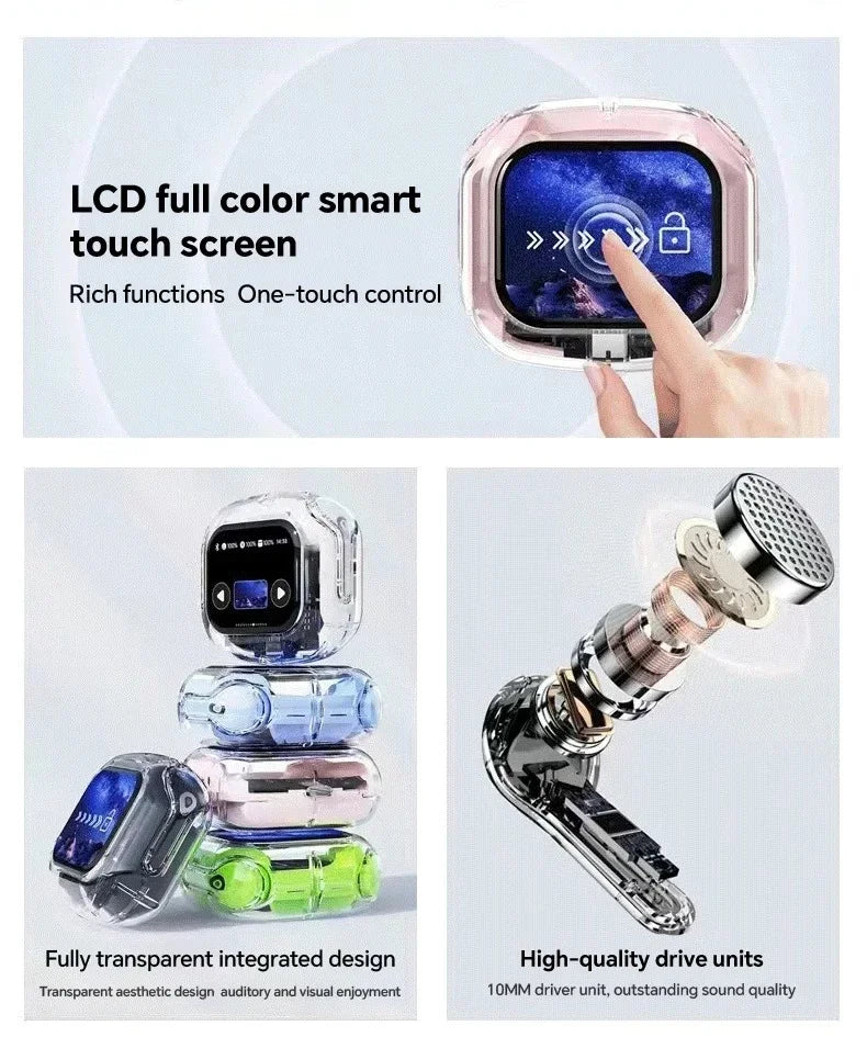 Ai translation earphones with touch screen, intelligent wireless Bluetooth earphones, HiFi real-time translation earbuds Intelligent by design