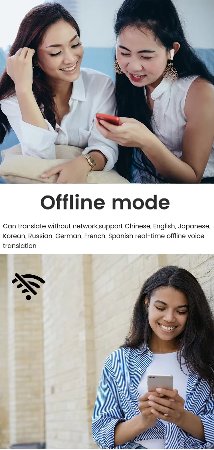 Translation Headphones Real Time Bluetooth Earbuds Translator 144 Languages Simultaneous Business Interpretation Earphones Intelligent by design