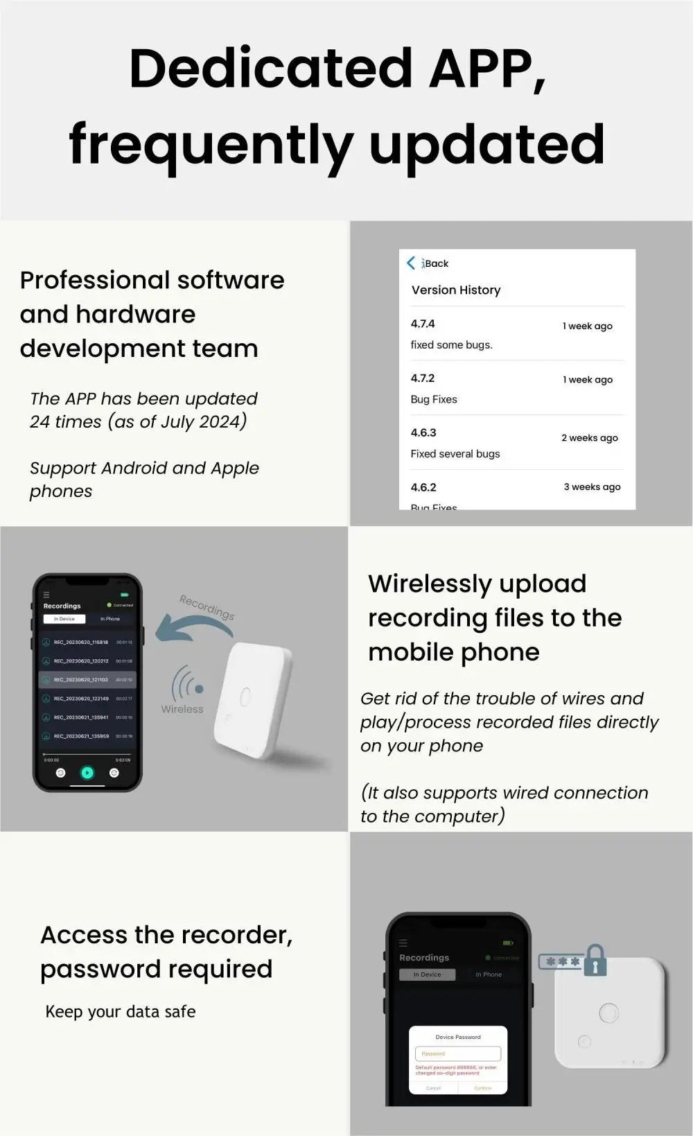 AI Powered Voice Recorder and Call Recorder with Speech-to-Text, Summarization, Translation, Supports 100 Languages, 64GB Intelligent by design