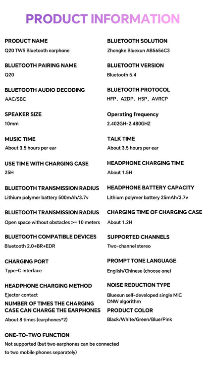 Ai translation earphones with touch screen, intelligent wireless Bluetooth earphones, HiFi real-time translation earbuds Intelligent by design