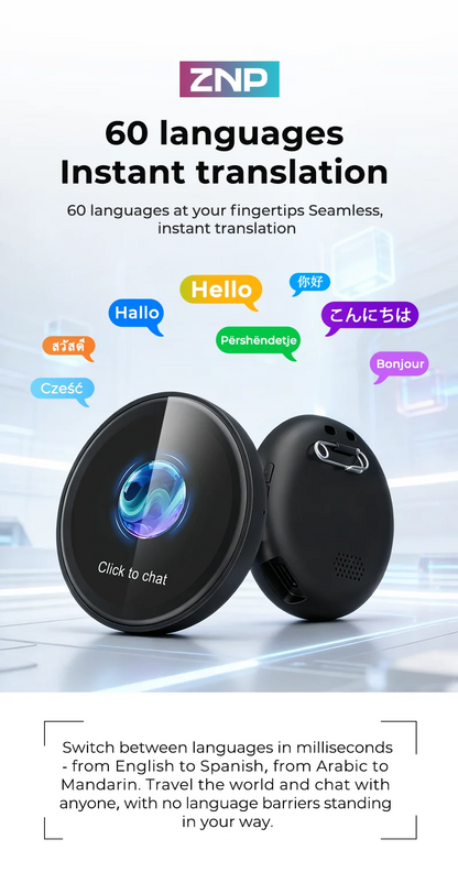 ZNP Wearable Smart Badge, AI Smart Interactive Companion for Adult‌, companion Emotional Life Assistant AI Translator Badge Z01 Intelligent by design