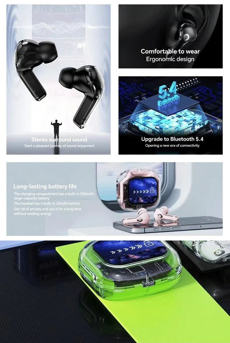 Ai translation earphones with touch screen, intelligent wireless Bluetooth earphones, HiFi real-time translation earbuds Intelligent by design