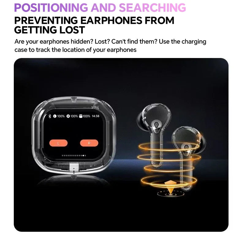 Ai translation earphones with touch screen, intelligent wireless Bluetooth earphones, HiFi real-time translation earbuds Intelligent by design
