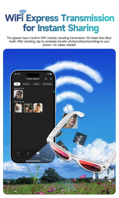 New 800W Camera AI Glasses Men Color-Changing Smart Translation Glasses Photo Video Recording Waterproof Call Smart Sunglasses Intelligent by design