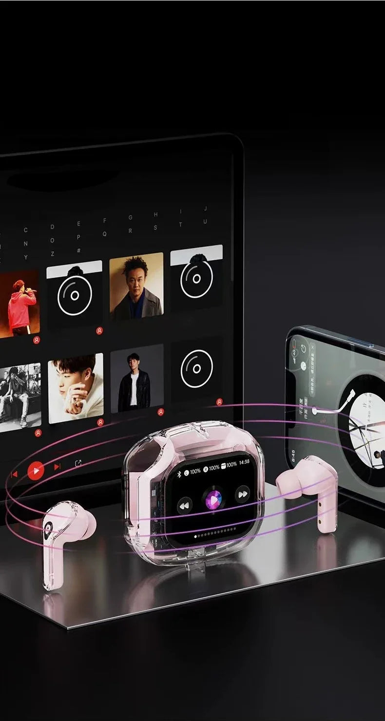 Ai translation earphones with touch screen, intelligent wireless Bluetooth earphones, HiFi real-time translation earbuds Intelligent by design
