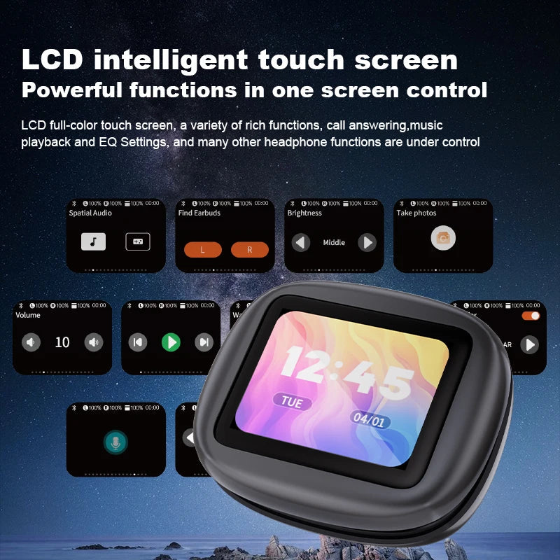 AI Translator Earphone Bluetooth 5.4 OWS Sports Bluetooth Wireless Headphones Digital Touch Screen Noise Cancelling Earbuds Intelligent by design