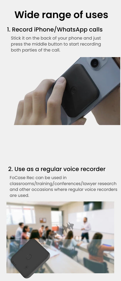 AI Powered Voice Recorder and Call Recorder with Speech-to-Text, Summarization, Translation, Supports 100 Languages, 64GB Intelligent by design