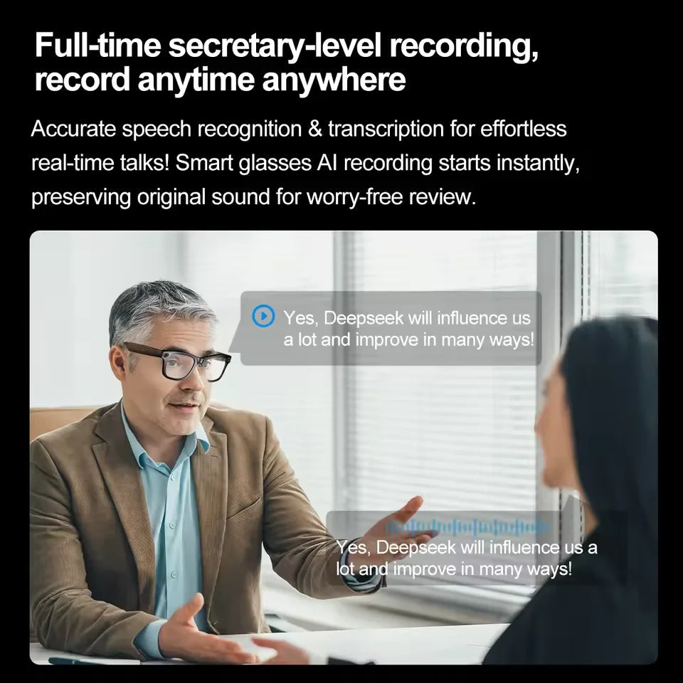 New 800W Camera AI Glasses Men Color-Changing Smart Translation Glasses Photo Video Recording Waterproof Call Smart Sunglasses Intelligent by design