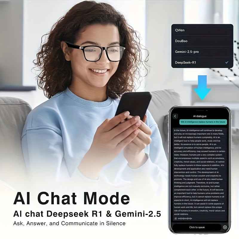 AI Smart Translation Glasses – Real - Time 160 Language Translator with GPT Chat, Bluetooth Audio Glasses with Built - in Microphone & Speaker - Intelligent by design