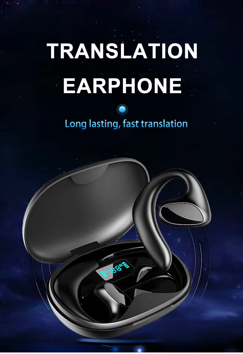 AI language translator earbuds real-time Bluetooth translation device with charging case