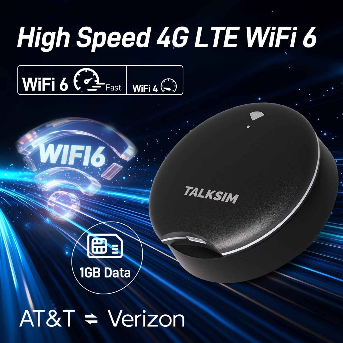 UFO Mobile Hotspot WiFi 6 Portable Pocket WiFi – 4G LTE MiFi with 10GB Data (30 Days), No SIM Card, Works with AT&T, T - Mobile & Verizon - Intelligent by design