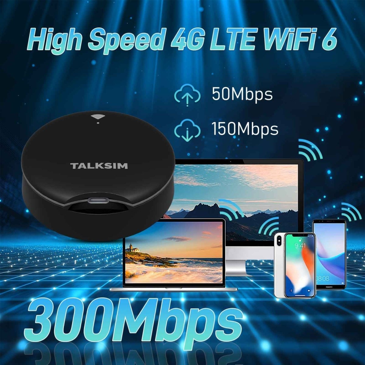 UFO Mobile Hotspot WiFi 6 Portable Pocket WiFi – 4G LTE MiFi with 10GB Data (30 Days), No SIM Card, Works with AT&T, T - Mobile & Verizon - Intelligent by design
