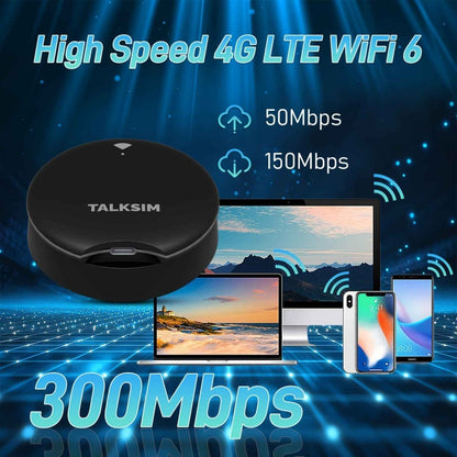 UFO Mobile Hotspot WiFi 6 Portable Pocket WiFi – 4G LTE MiFi with 10GB Data (30 Days), No SIM Card, Works with AT&T, T - Mobile & Verizon - Intelligent by design